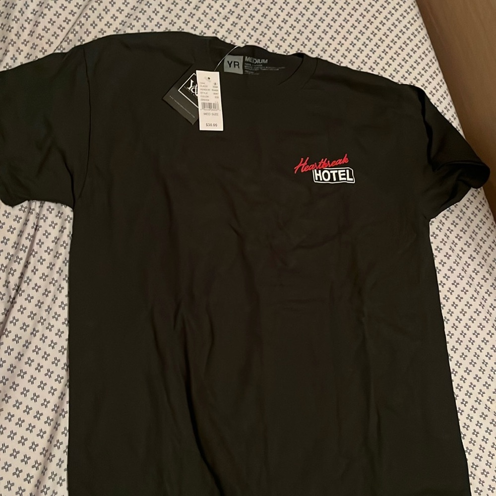Dark green heart break hotel shirt